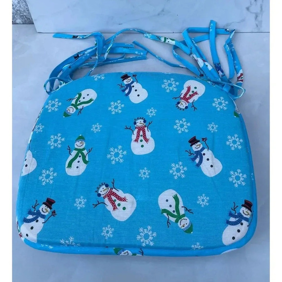 Chair Folded Pillows Kids Adjustable Drawstring Christmas Prints Blue Sz 13x14 - Picture 10 of 10